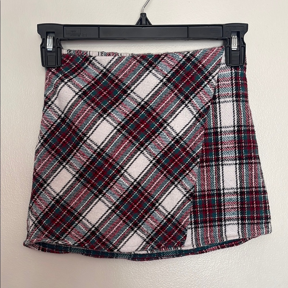 SO Girls Red Black Asymmetrical Skater Skirt (S)